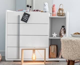 Commode 4 tiroirs 2 niches Tactil